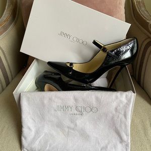 Gorg Black Patent Leather Jimmy Choo stilettos